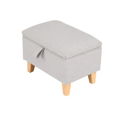  Grey Storage Footstool Pouffe Bench Shoes Changing Chair Vanity Makeup Chair • £41.95