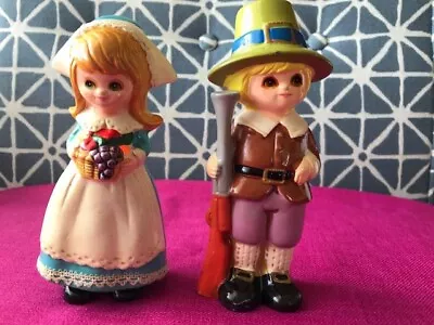 Vintage Napcoware Pilgrim Boy & Girl Figurines Thanksgiving M8228 Japan 6  • $23.99