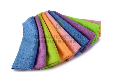 Pack Of 10 Microfibre Cleaning Cloths Dusters Car Bathroom Polish Towels • £5.99