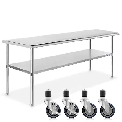 Stainless Steel Commercial Kitchen Work Food Prep Table W/ 4 Casters - 30 X72  • $407.99