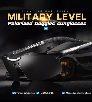 Men Polarized Sunglasses Military Goggles Aluminum HD Glasses UV400 Protection • £30