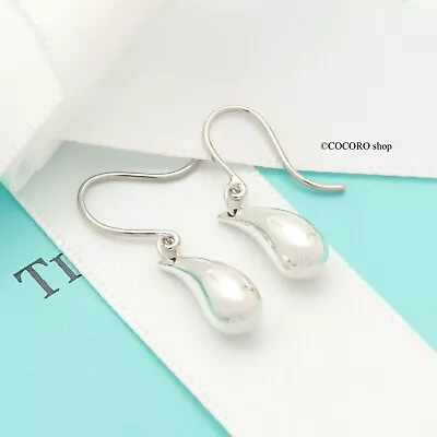 Tiffany & Co. Elsa Peretti Teardrop Dangle Earrings Silver 925 W/Pouch • $185