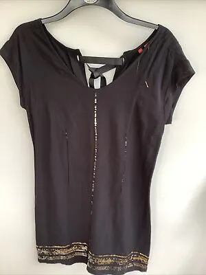 £3 • Buy Miss Captain Tunic Black With Sequin Detail Eur 36 Size 8-10