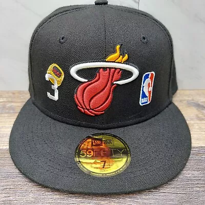 New Era Miami Heat 59FIFTY Count The Ring Fitted Hat Cap Hat Size 7  • $37.28