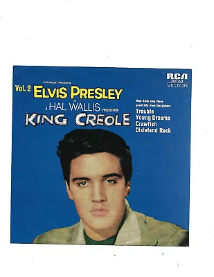 Elvis Presley-King Creole Vol. 2 ** 7  Vinyl  4 Cut EP Record W/PS** *Australia* • $8