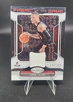 Damian Lillard 2018-19 Panini Certified Fabric Of Game Used Jersey Material /149 • $0.01