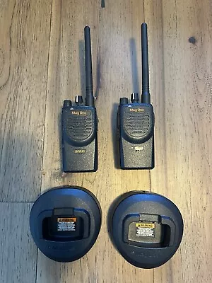 2 Motorola Mag One VHF BPR40 With Batteries And Chargers  • $69.99