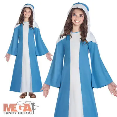 Virgin Mary Girls Fancy Dress Christmas Nativity Play Kids Childrens Costume New • £8.99