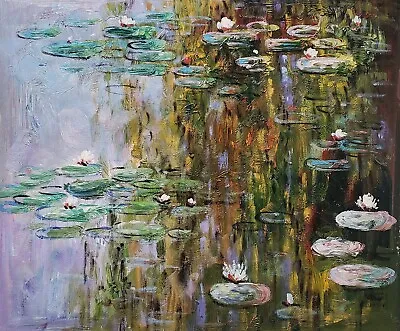 Monet Pond  #e3D-09 20x24 100% Hand Painted Reproduction Oil Painting • $44.99