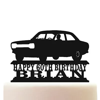 Personalised Acrylic 70s Escort MK1 British Classic Car Birthday Cake Topper • £10.75