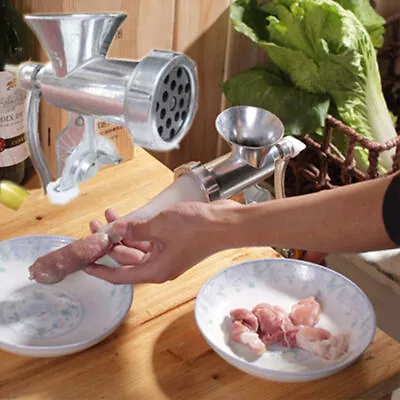 Manual Kitchen Meat Mincer Grinder Stuffer Table Sausage Filler Maker UK • £10.98