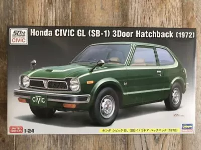 Hasegawa 1/24Honda Civic GL 3door Hatchback 1972 50thAnniv Package Plastic Model • $69.99