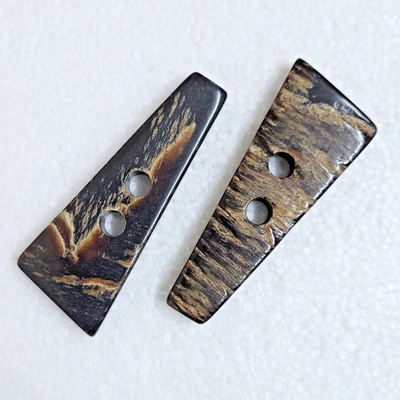 £2.75 • Buy Real Bark Horn Dark Toggle Button 55mm 2 Hole Duffle Coat Jacket Sewing Crafts