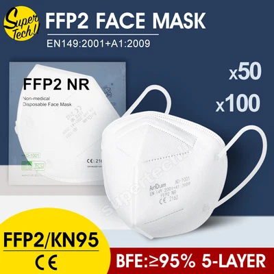 $29.95 • Buy 50/100Pcs | KN95 N95 P2 Disposable Face Mask Respirator Protective Masks 5 Layer