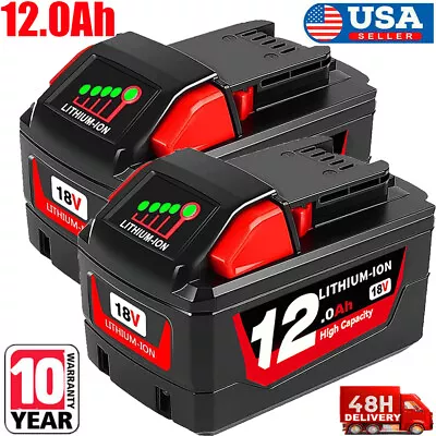 2-Pack For Milwaukee 48-11-1812 For M18 Lithium High Output HD 12.0AH Battery • $86.98