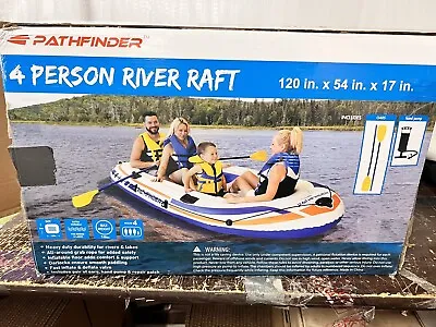 4 Person Inflatable Boat Raft With Pump & Oars Sports River Canoe New In Box! • $93