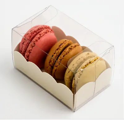 Clear Macaron✅SHIPS SAME DAY✅Macaroon Boxes Plain Or Inserts Favour Gift Boxes • £1.35