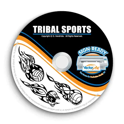 Tribal Flames Sports Clipart -vector Clip Art -vinyl Cutter Plotter Graphics Cd • $19.95