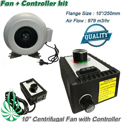 10  Inline Centrifugal Exhaust Duct Fan With High Quality Fan Speed Controller • $199