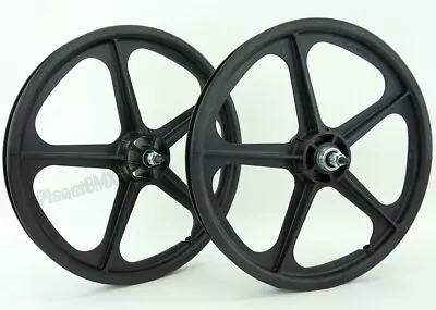 Skyway BMX 20  Tuff Wheels BLACK Retro NEW Wheelset Sealed Bearings 3/8 Axles • $132.99