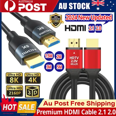 HDMI Cable V2.1 V2.0 8K 4K Ultra Full HD 3D High Speed Ethernet HEC ARC 1.5-5M • $9.39