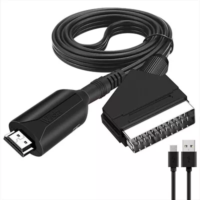 Portable HDMI To SCART Converter Cable Video Audio Adapter Lead 1M For HD TV DVD • £7.49