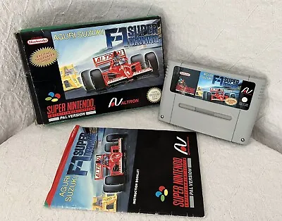 £18.99 • Buy Aguri Suzuki F-1 Super Driving Nintendo SNES Game PAL Boxed With Booklet