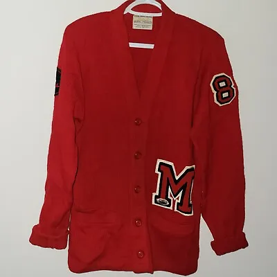 Vintage Bristol Cardigan Sweater Size 40 Red Varsity  M  • $59.95