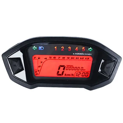 Motorcycle Digital Speedometer Odometer Tachometer Gear Fuel Indicator Backlight • $57.50