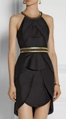 SASS & BIDE The Good LIFE DRESS Sz L 14 Black Gold Embellished # D6 • $150