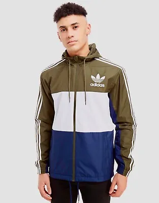 Rare Adidas Originals Jacket Windbreaker Glanz Black Blue GC8736 Med • £98.26