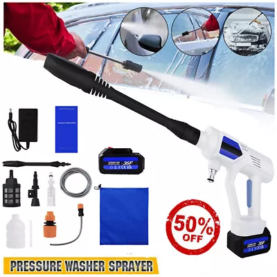 Cordless High Pressure Washer Spray Water Gun Car Washing Cleaning Machine Kit • $49.40