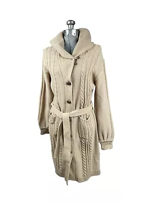 Vintage DonnKenny Brown Long Knit Sweater Coat Duster Women’s Size L • $26.99