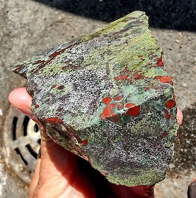 Rawk11: Dragon's Blood Jasper Rough-Crimson Red Blood In Green/Yellow Epidote! • $7.99