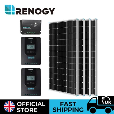 Renogy Solar Panel Kit 100W 200W 400W Mono Starter 12V W/ Charge Controller RV • £209.99