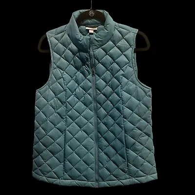 J. Jill Quilted Puffer Vest Full Zip Front Womens Small Zip Pockets Down • $15