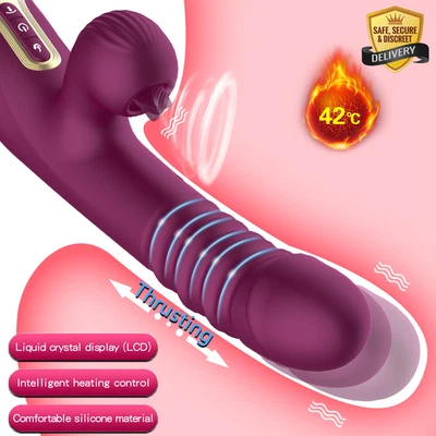 $49.95 • Buy Rabbit Thrusting Vibrator Heating Dildo Oral Sucking Clitoris Stimulator Sex Toy