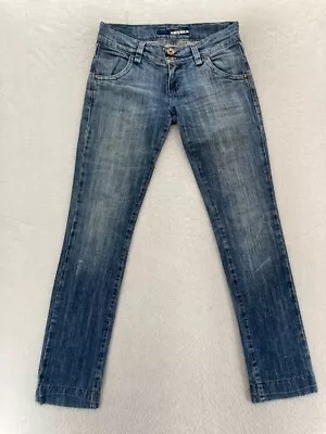 Miss Sixty Jeans Women's 28 Skinny Fit Medium Wash Blue Stretch Denim Distressed • $21.99