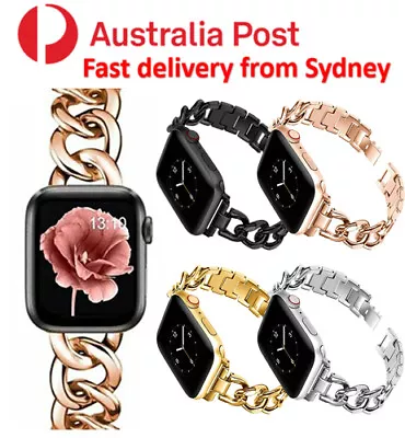 $11.53 • Buy Metal Strap Band For Apple Watch Series Ultra 9 8 7 6 5 4 3 2 SE Stainless Steel