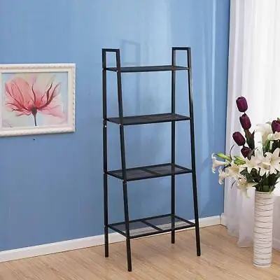 4 Tier Leaning Ladder Shelf Bookcase Bookshelf Storage Shelves Unit Organizer • $31.99