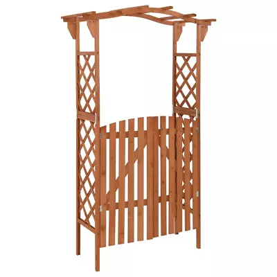 Solid Firwood Pergola With Gate Wooden Garden Arch Gate  With Gate Wooden • £119.53