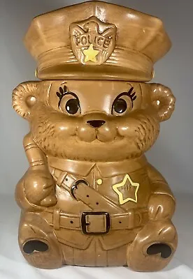 Vintage Twin Winton Police Chief Teddy Bear Cookie Jar-Excellent Condition!! • $45