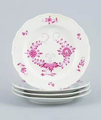 Meissen Pink Indian Set Of Four Plates In Porcelain. Approx. 1900 • $340