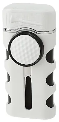 White Matte Vector Caddie Single Flame Jet Torch Cigar Butane Lighter - 9312 • $32.95