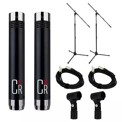 MXL CR21 Microphone Stereo Pair W/ 2 20-foot XLR Cables & Stands Bundle • $164.95