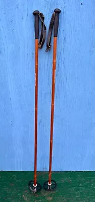 NICE OLD Vintage Set Of Bamboo Snow Ski Poles Measuring 50  Long • $25.68