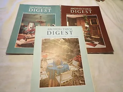 Lot Of 3 VINTAGE ARCHITECTURAL DIGEST MAGAZINES 1960'S  1967 1968 • $16.99