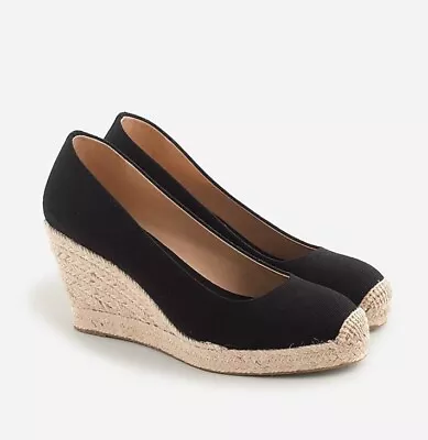 J.Crew || Seville Espadrille Wedges In Canvas Black 8.5 • $48