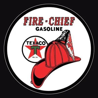 £14.75 • Buy Fire Chief Gasoline Texaco Metal Tin Metal Sign Decor Man Cave 11.75  Round
