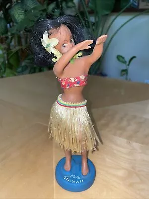 Hawaiian Aloha Hula Girl Dancer Wearing Lei Hawaii 9.5” Blue Base Rare Vintage • $50